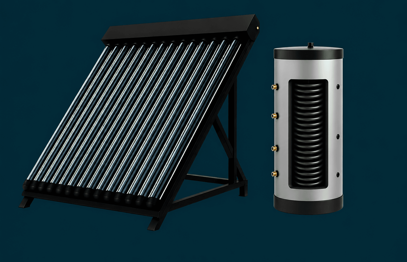 BTB Energy standaard zonneboilersysteem met vacuümbuiscollector
